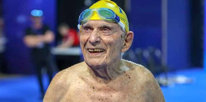 99 year old australian smashes freestyle swimming world record