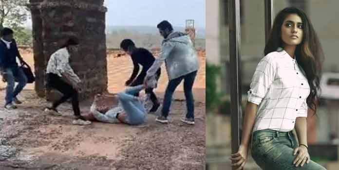 Priya Prakash Varrier Falls On The Ground During Check Shooting